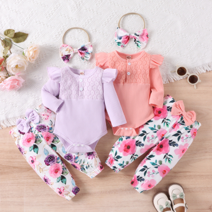 Baby Floral Set With Headband