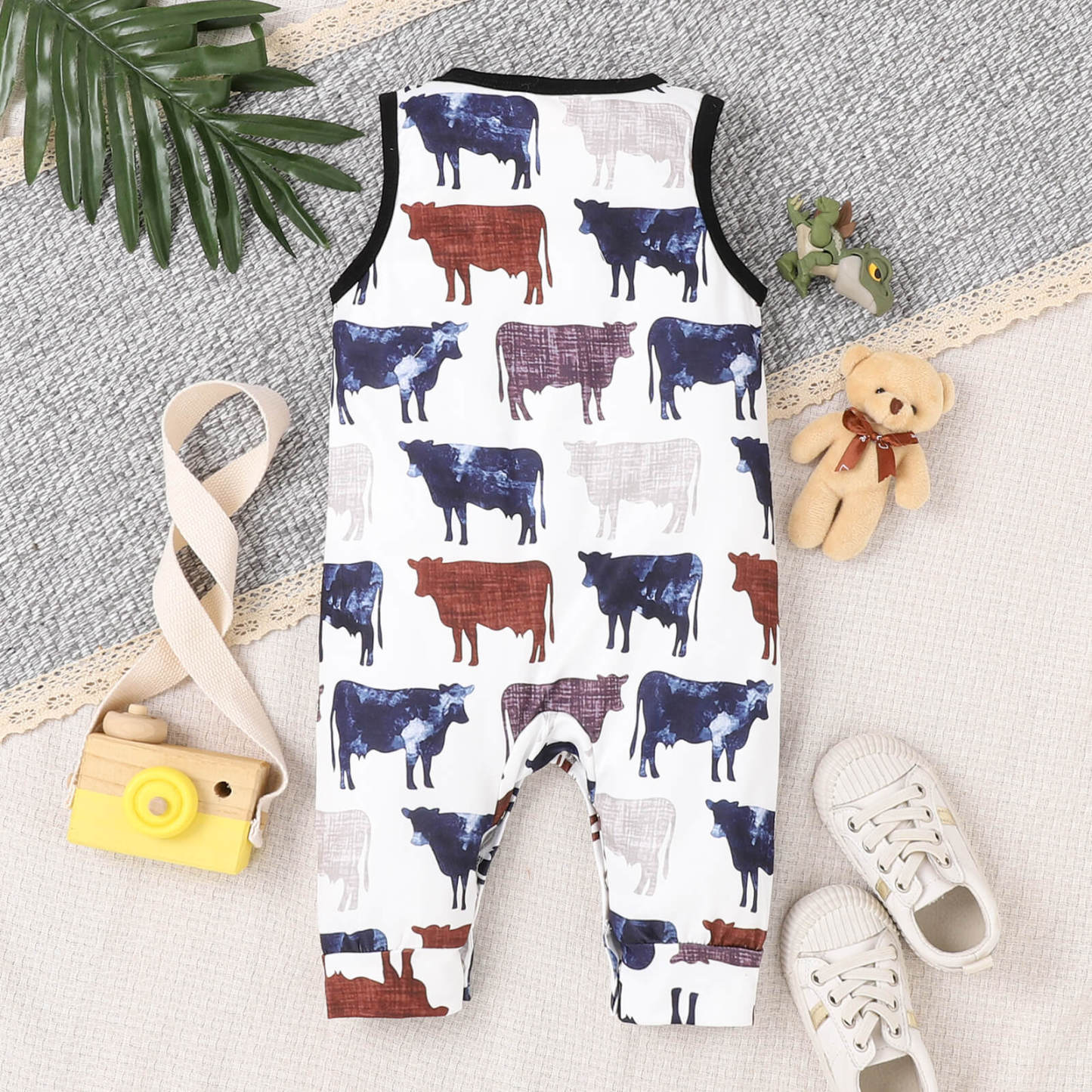 Baby Boy Summer Cow Sleeveless Jumpsuit