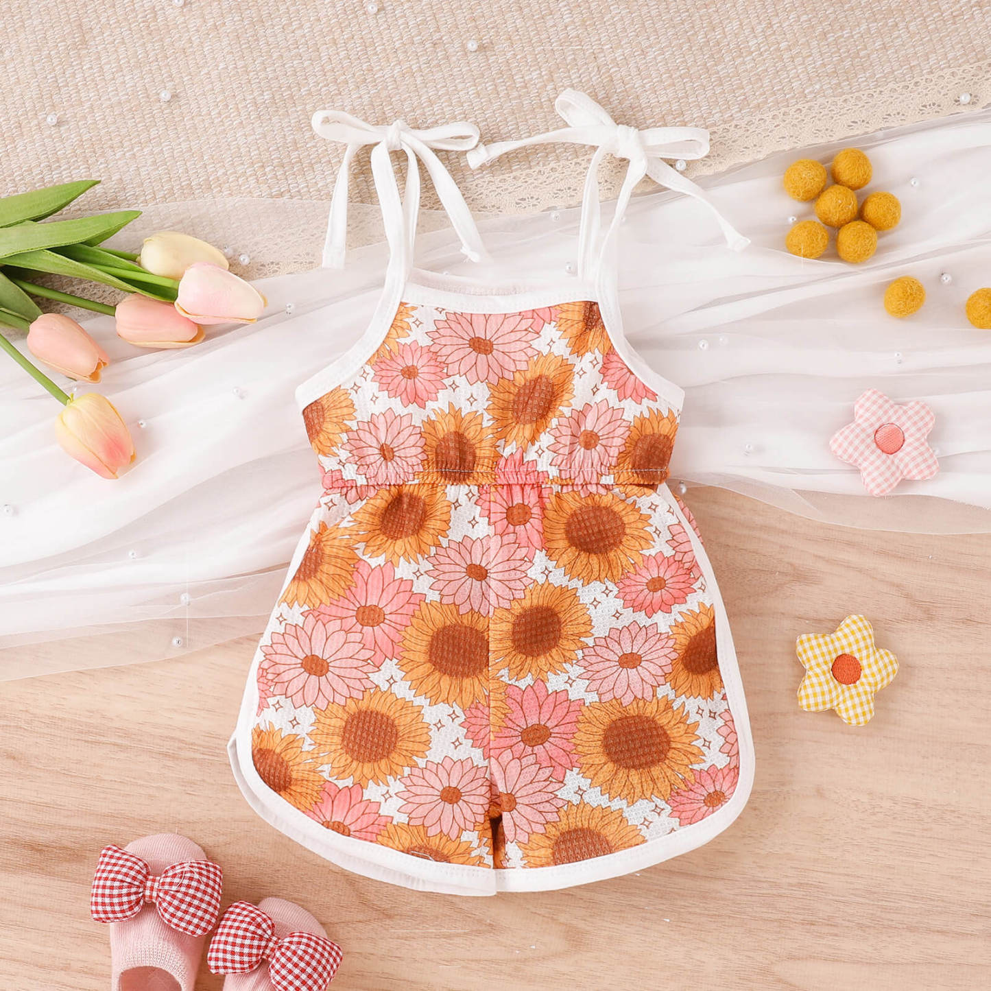 Toddler Girl Sweet Floral Jumpsuit