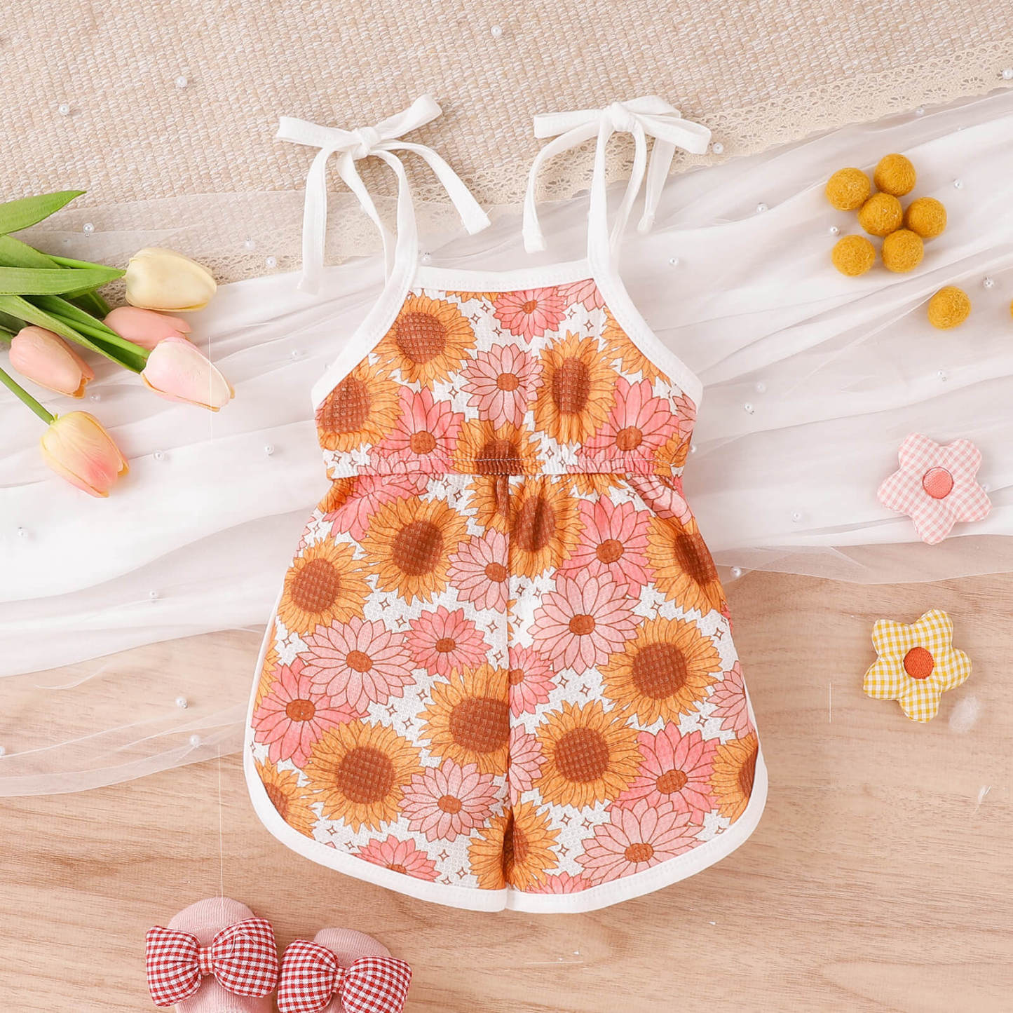 Toddler Girl Sweet Floral Jumpsuit