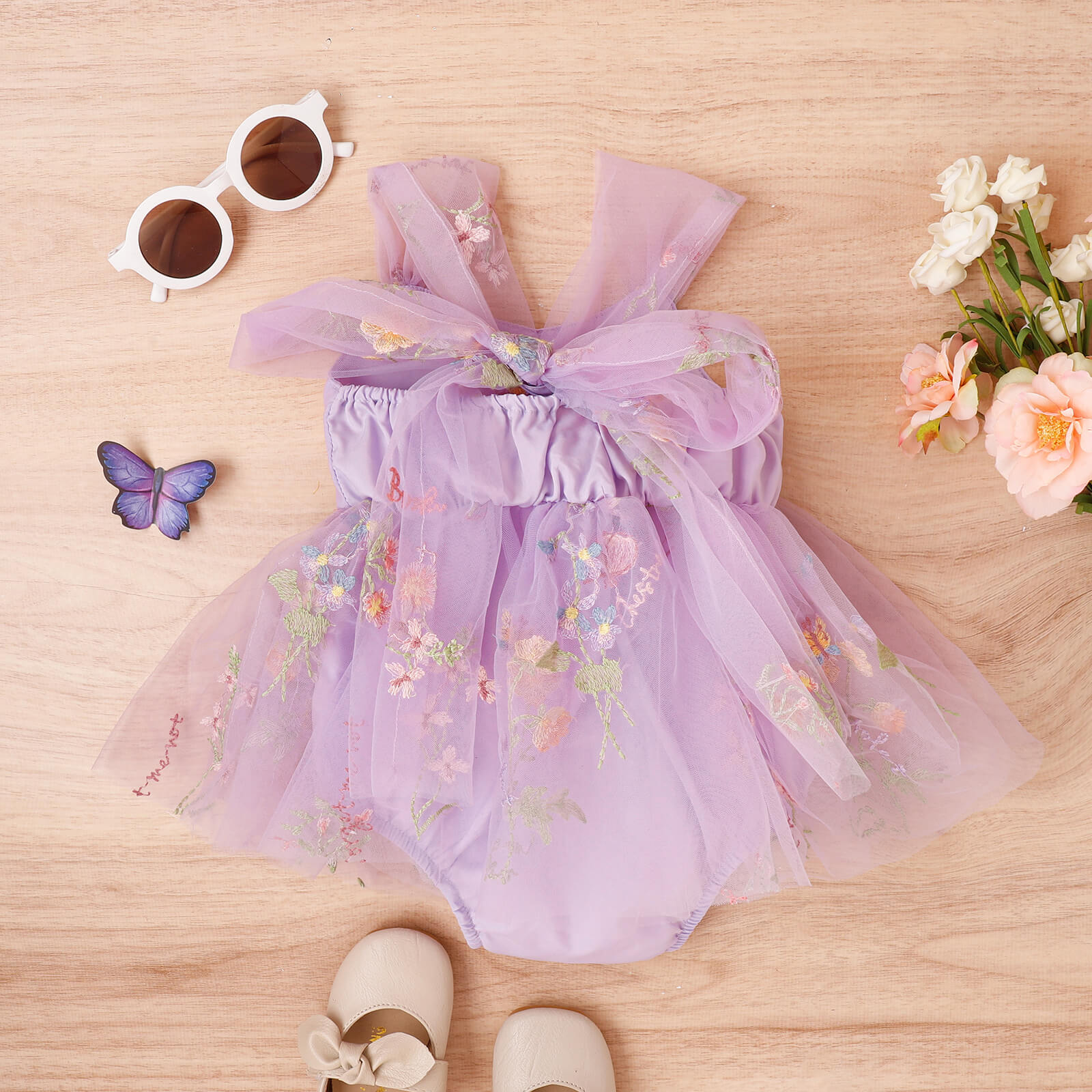 Sweet Baby Girl Embroidery Romper Dress