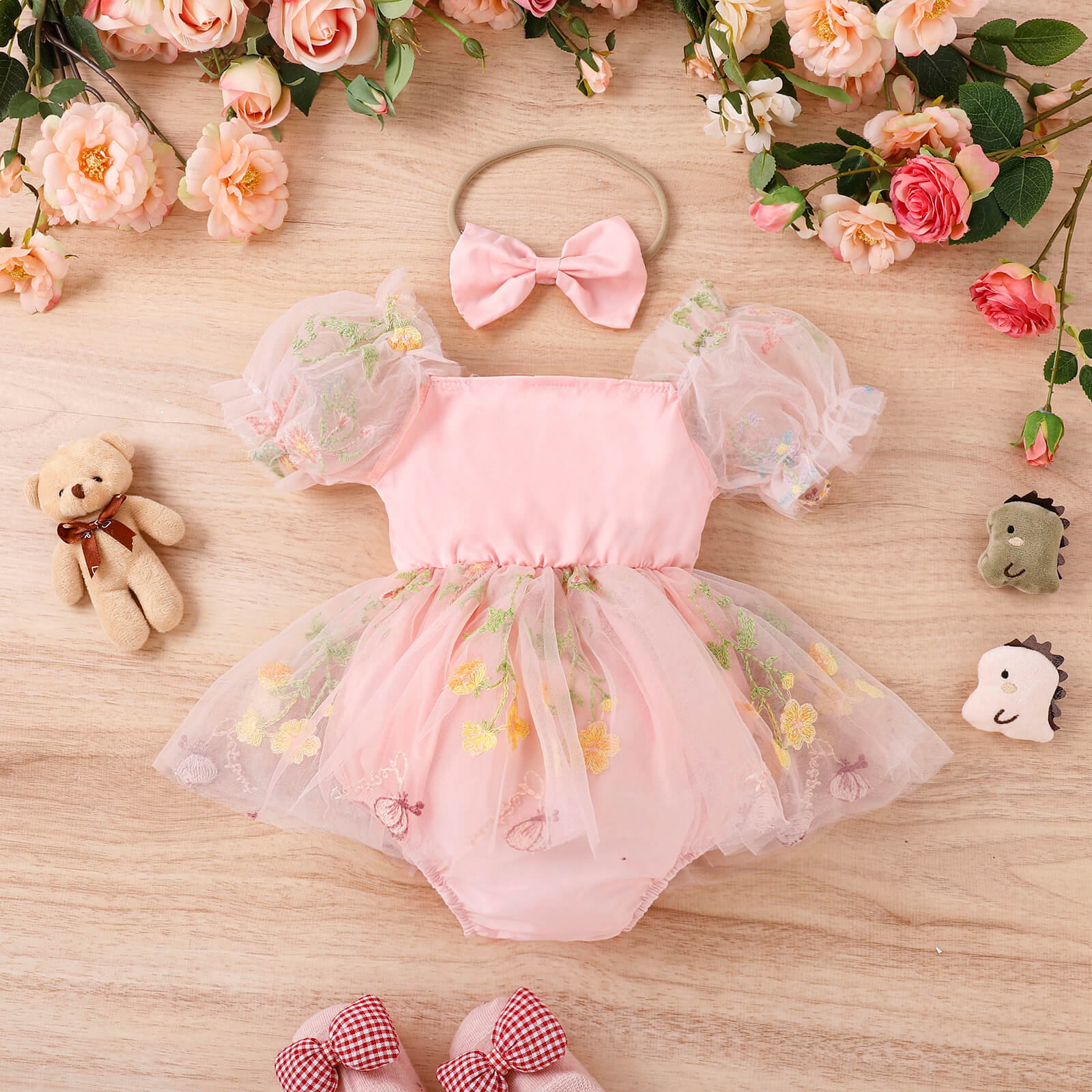 Infant Girl's Dusty Rose Pink Linen Bubble Romper – cuteheads