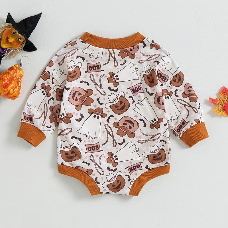 Baby Halloween Ghost Pumpkin Romper