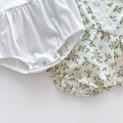 Baby Solid Floral Romper 