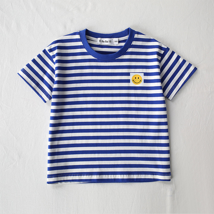 Summer Striped Navy Smiley Family Outfits