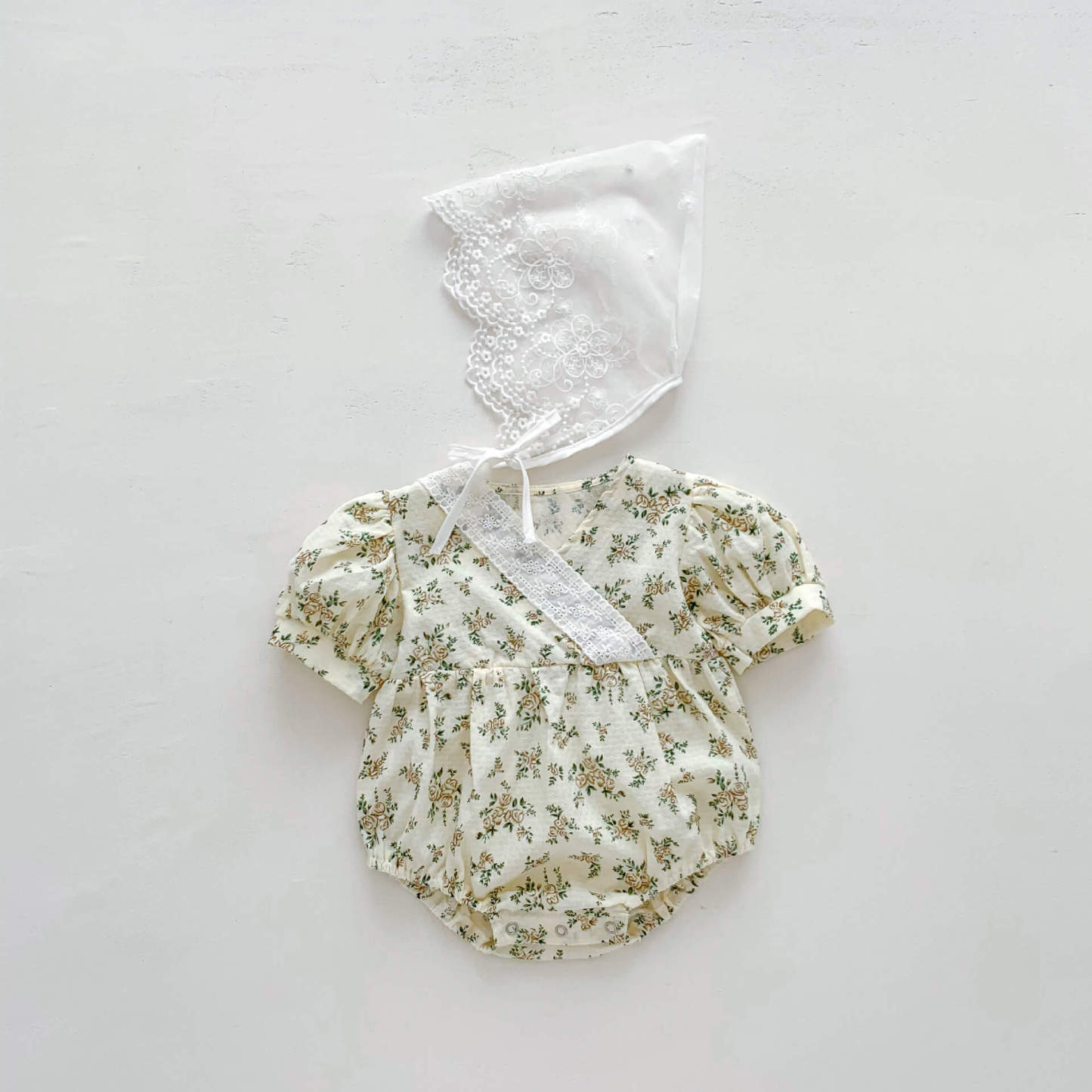 Baby Solid Floral Romper 