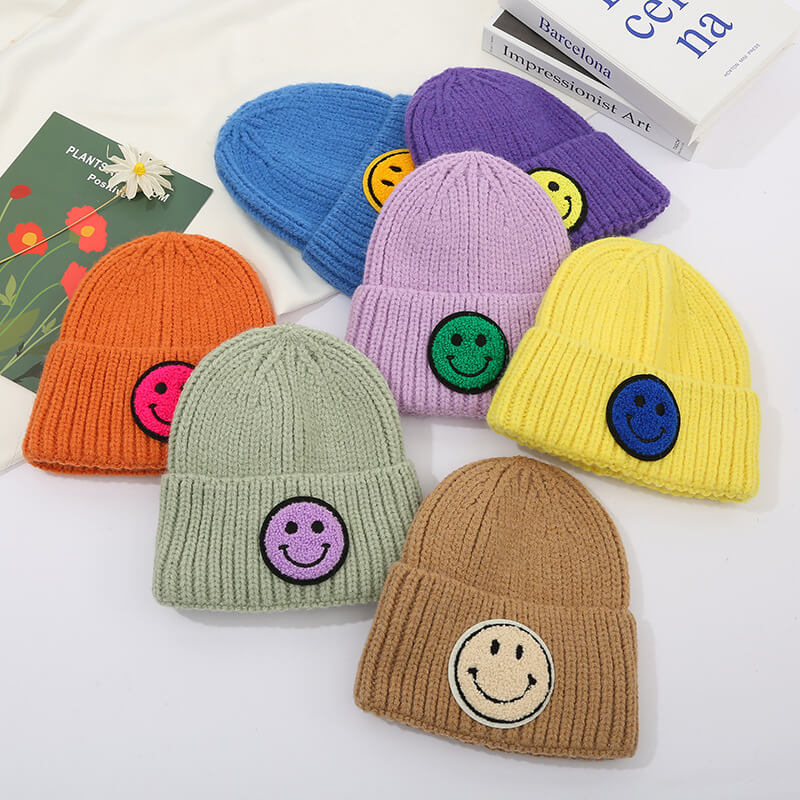 Baby Smiley Embroidery Beanie