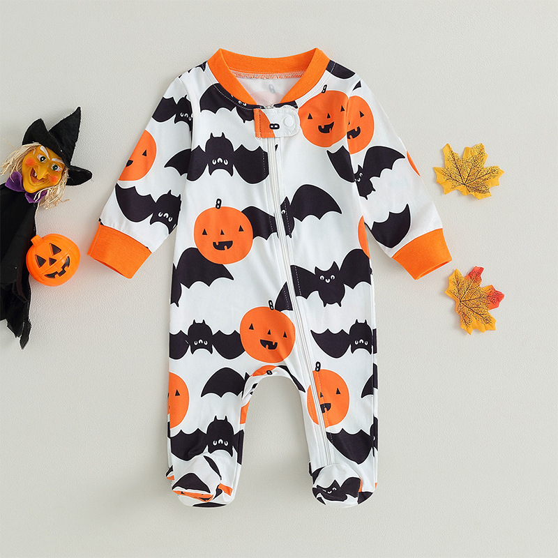 Baby Halloween Bat Pumkin Jumpsuit