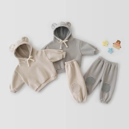 Baby Neutral Solid Bear Set