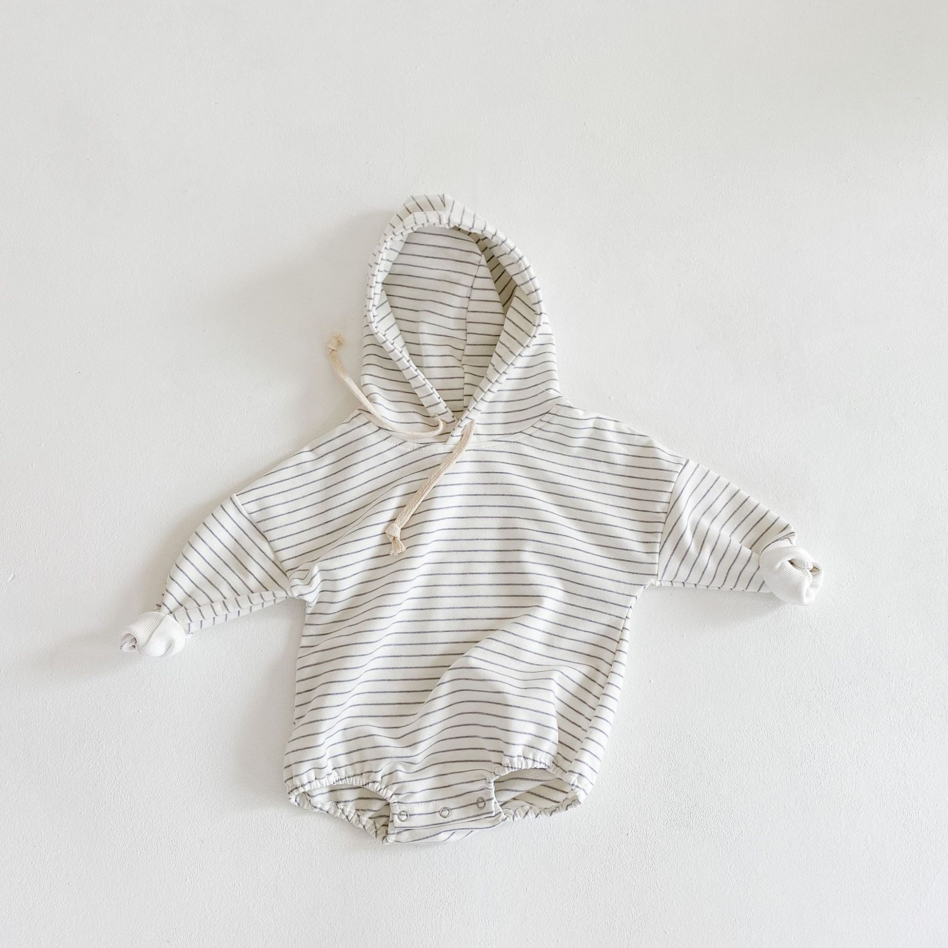 Baby Stripe Hooded Romper