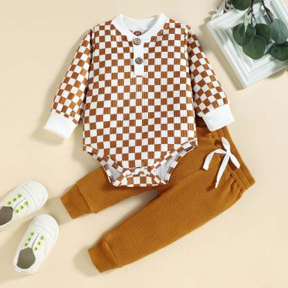 Baby Checkerboard Suit Rompers