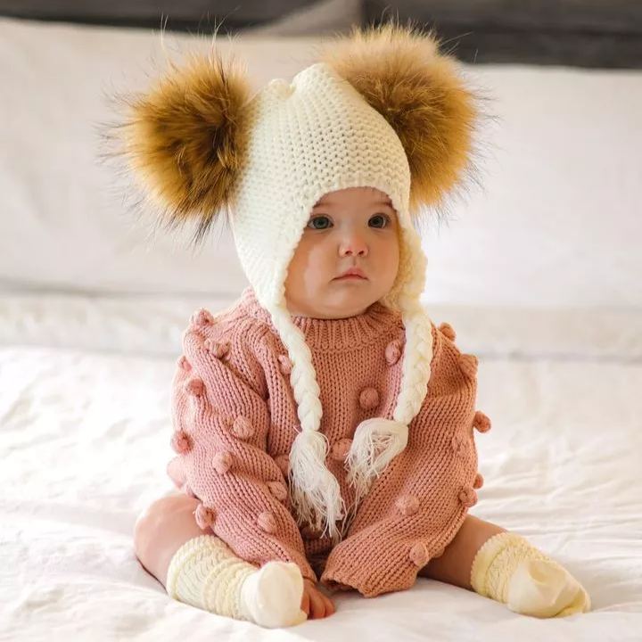 Baby Winter Knit Ball Hat