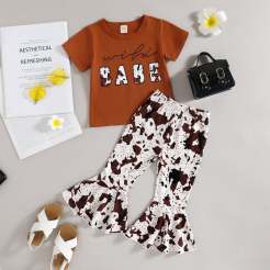 BABE Print Top Bell-bottoms-visikids