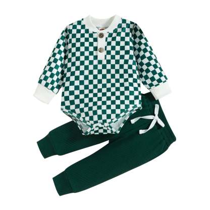 Baby Checkerboard Suit Rompers