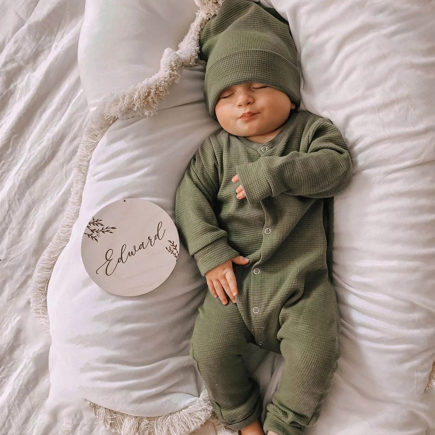 Baby Newborn Waffle Solid Suit