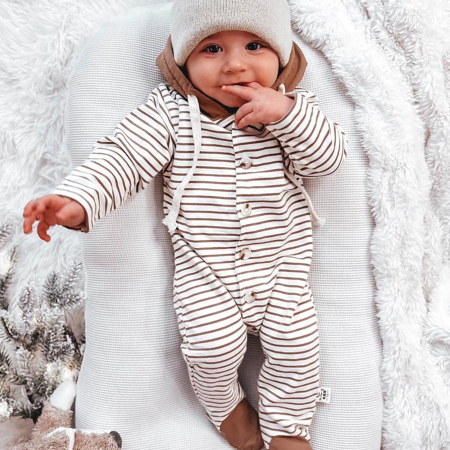 Baby Stripe Hooded Jumpsuit