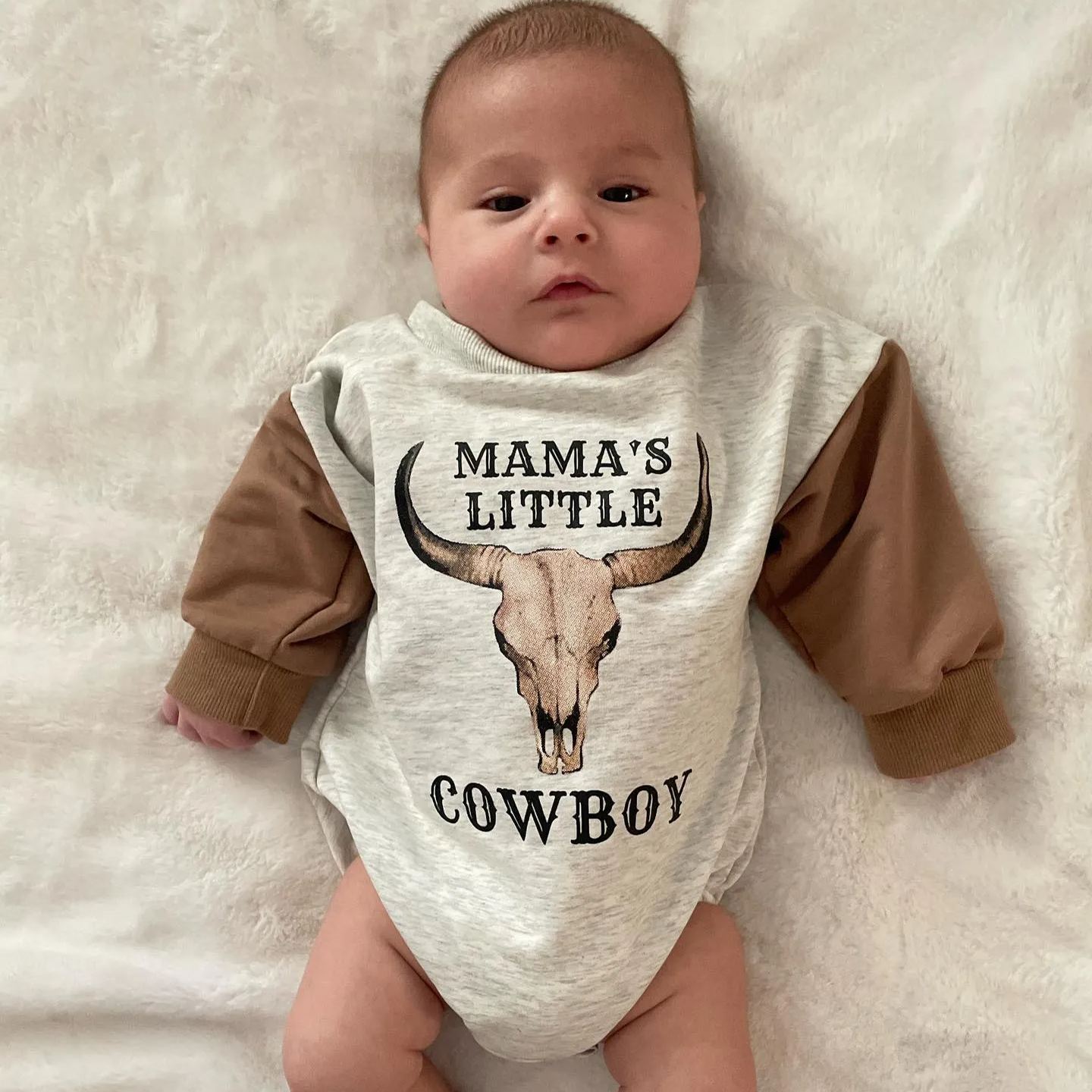 Baby Cowboy Color Block Romper
