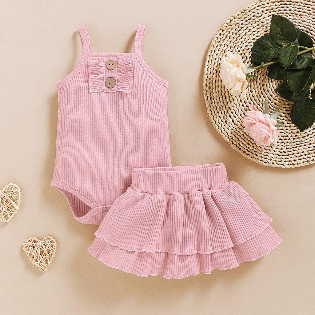 2-piece Baby Pure Color Shirt Suit-visikids