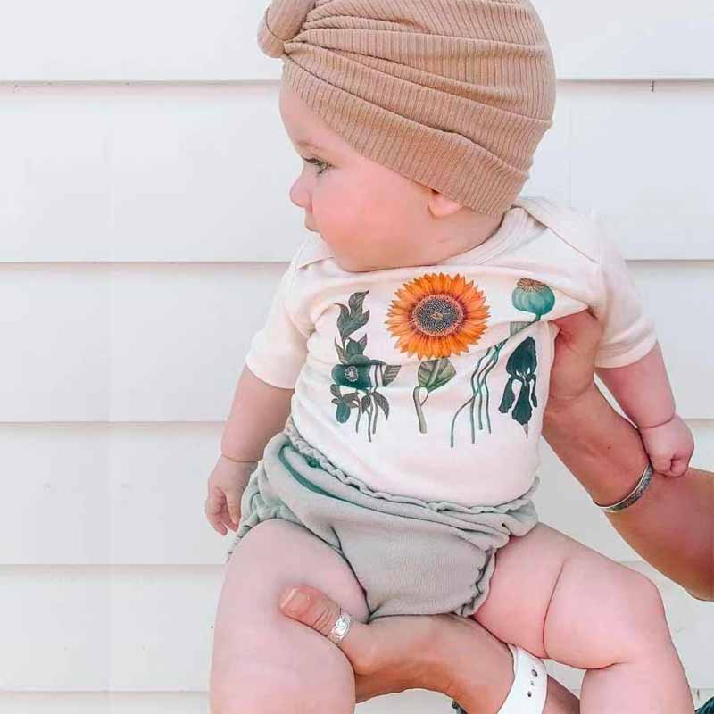 2-Piece Baby Sunflower Suit.
