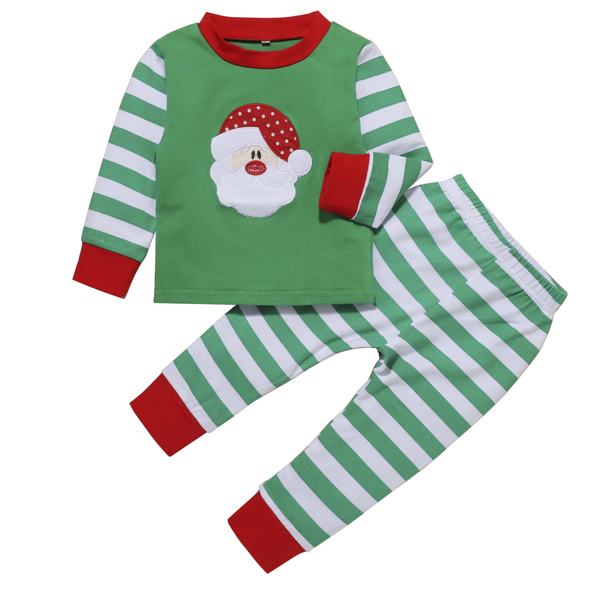 Baby Christmas Cartoon Embroidered Pajamas Set