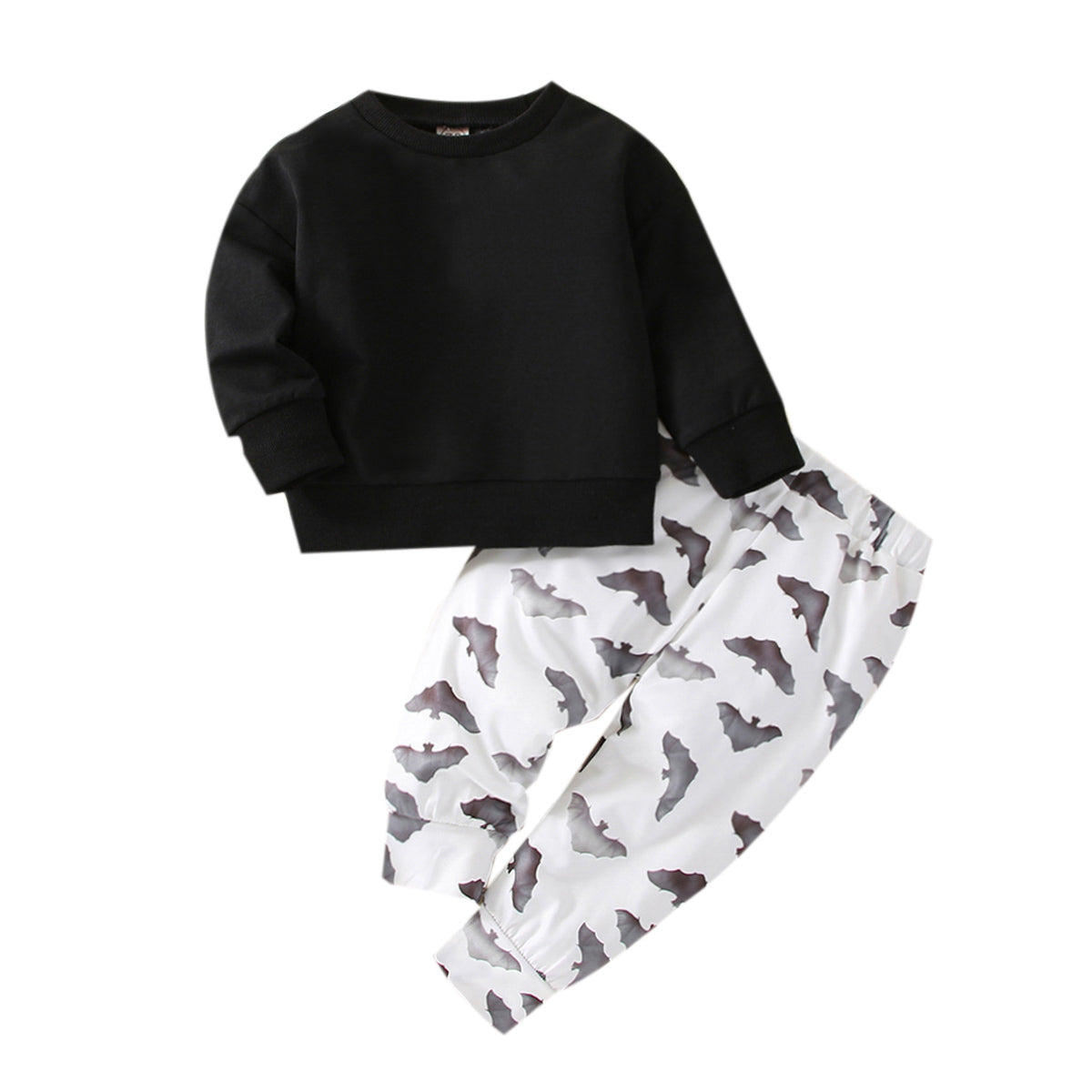 Pure Color Top Print Pants-visikids