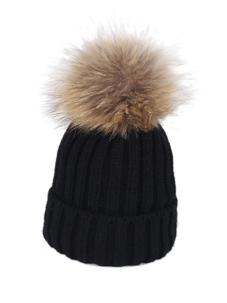 2-Piece Hair Ball Wool Parent-child Cap.