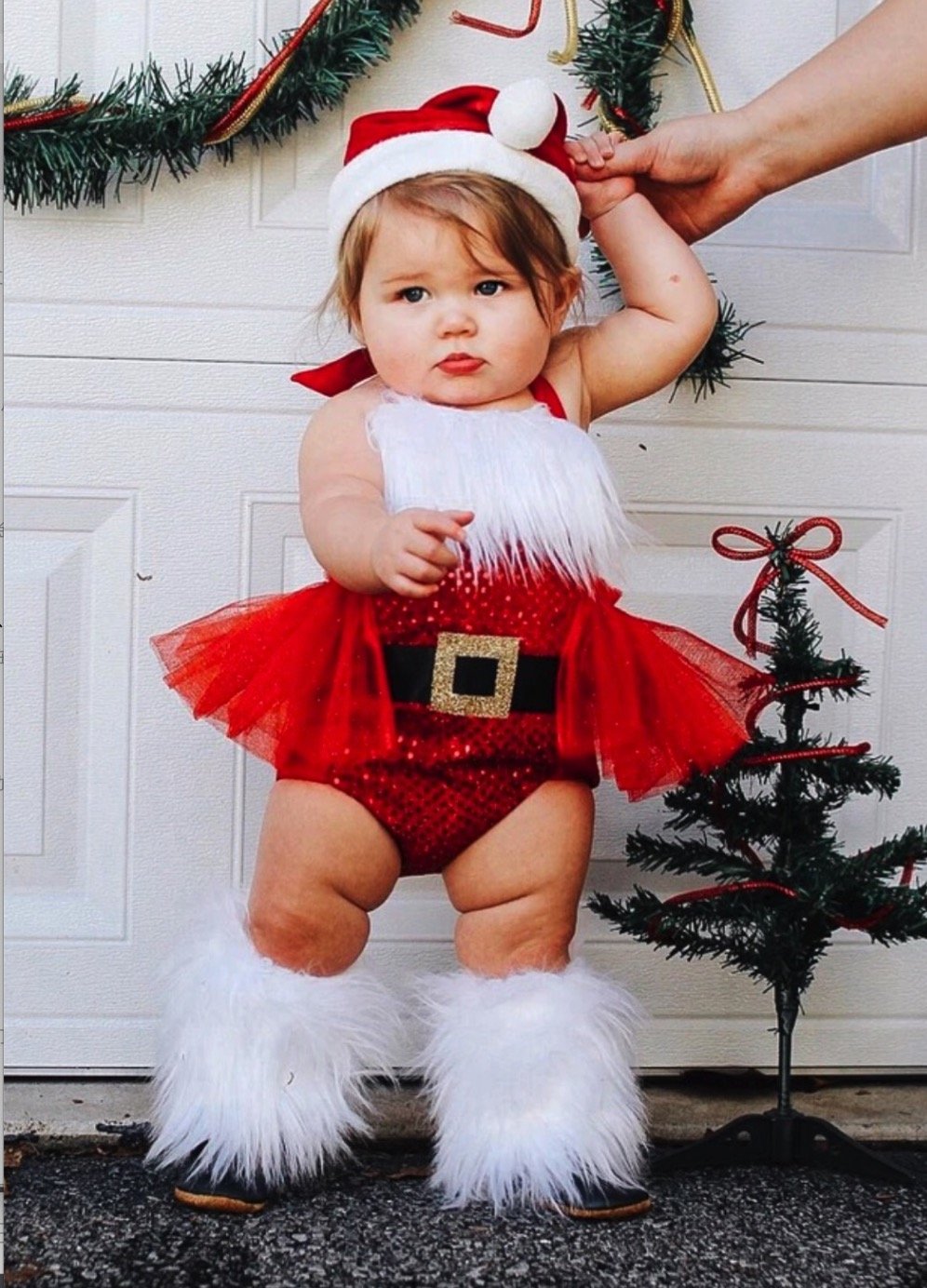 Baby Christmas Skirt Romper +Leg Warmers-visikids