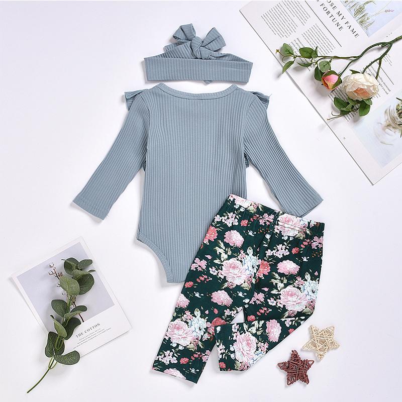 3-Piece Baby Cotton Floral pants Sets-visikids