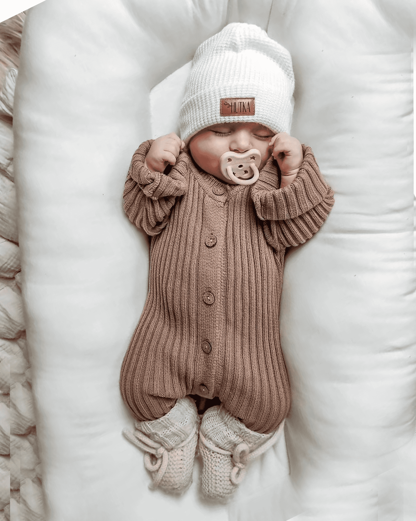 Babygirl Hand-knit Sweater Romper.