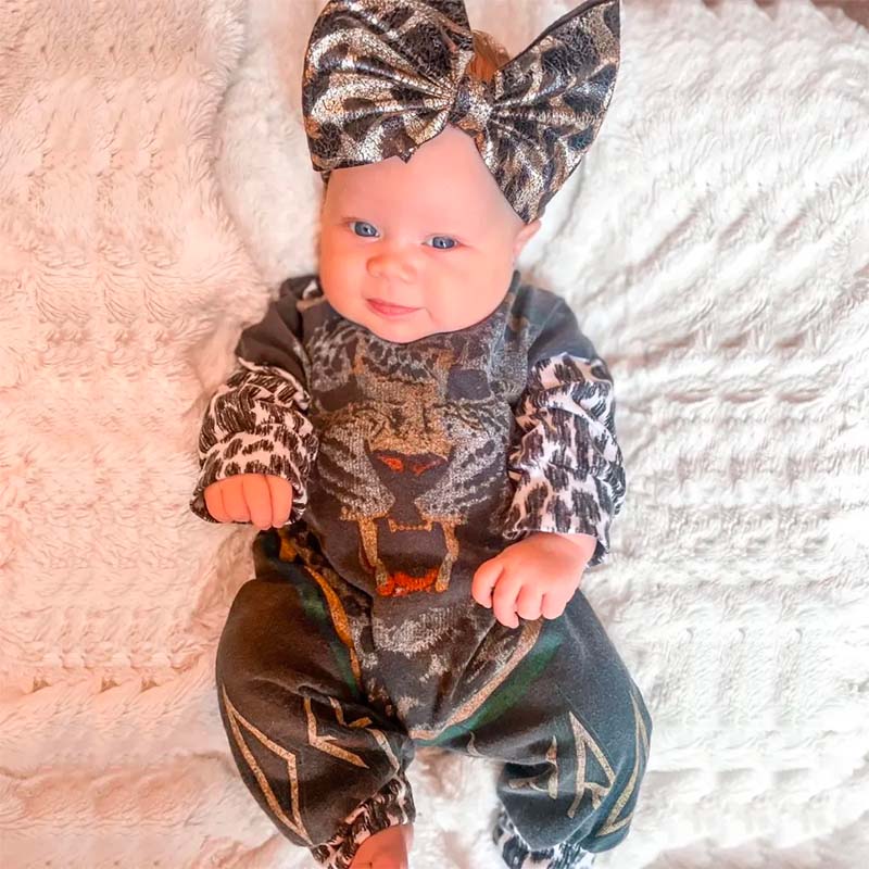 Baby leopard Print Romper.