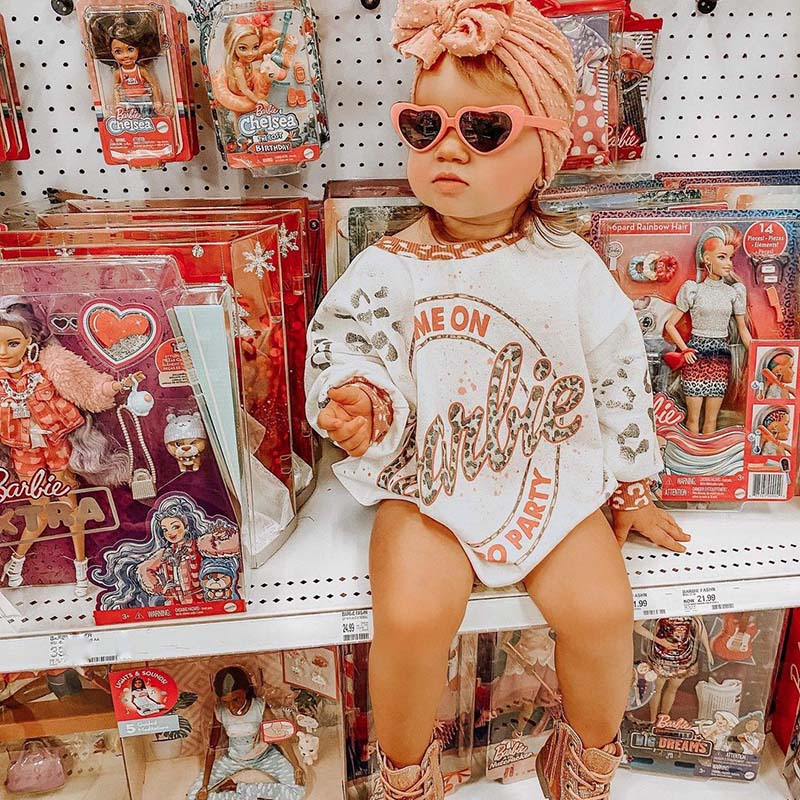 Baby Barbie Print Romper.