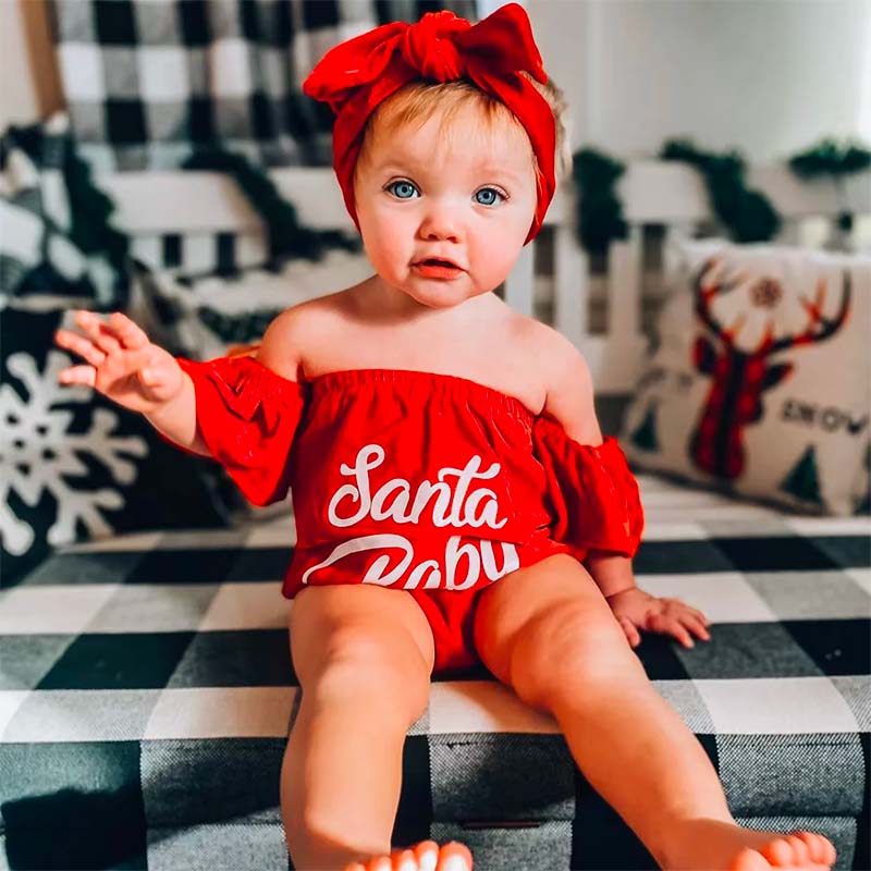 Santa hot sale romper baby