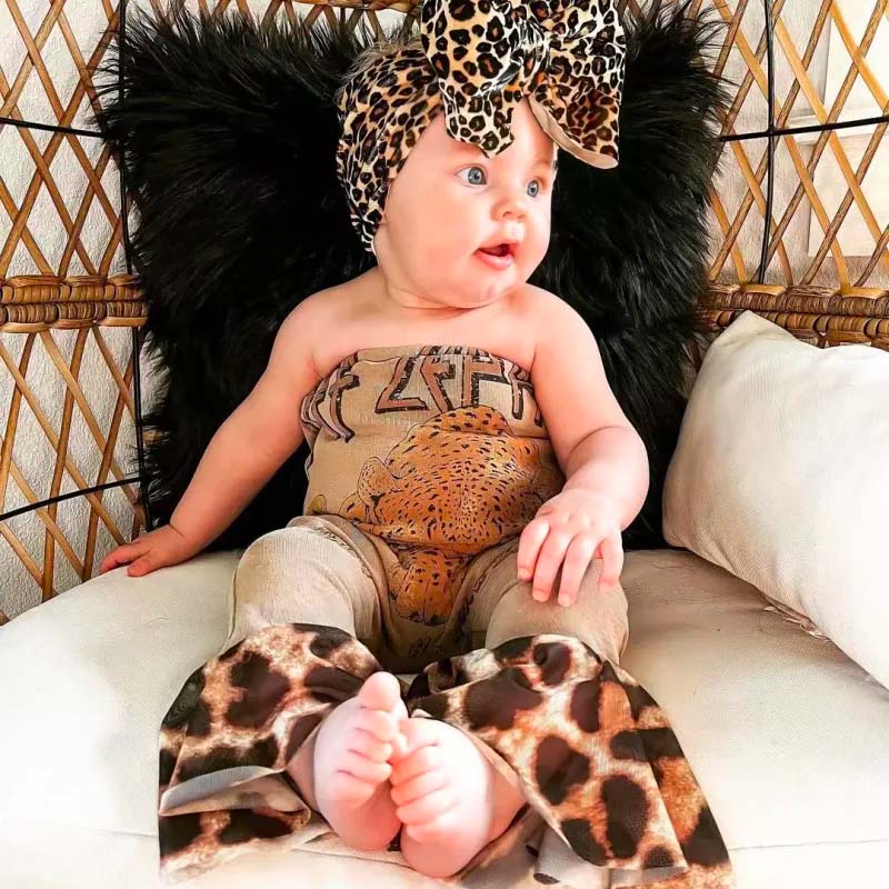 Baby Def Leopard Print Romper.
