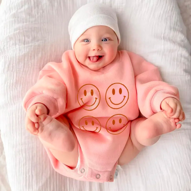 Baby Smiley Print Romper.