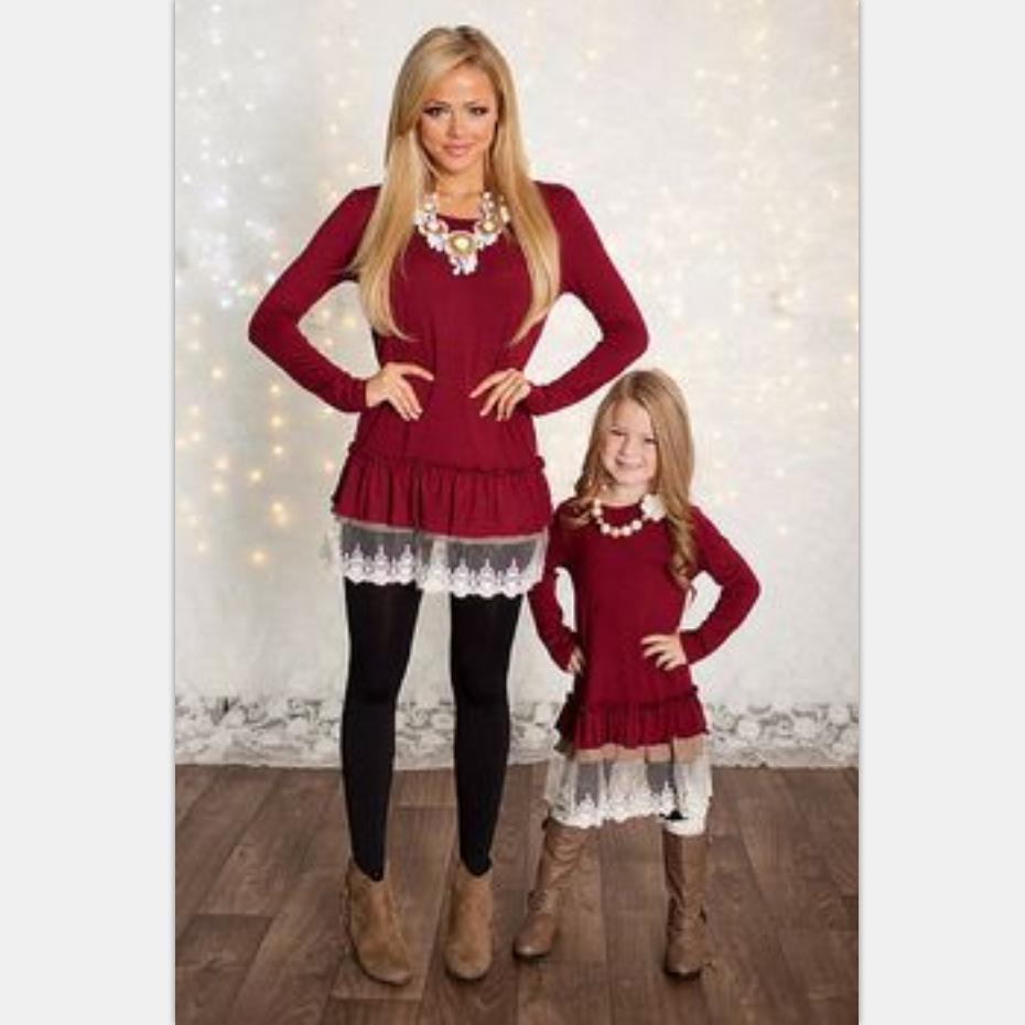 Girl Lace Parent-child Outfit.