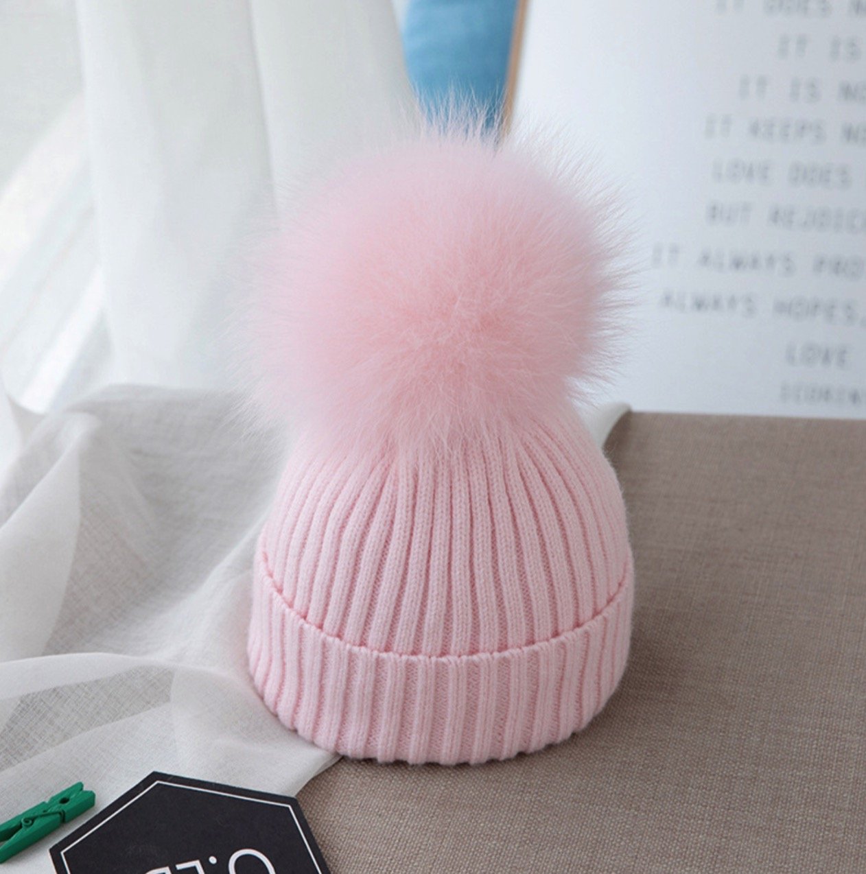 Baby Pink Ball Wool Hat-visikids