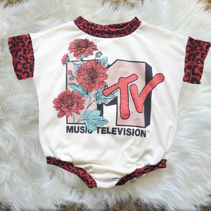 Baby Girl MTV Print Romper.