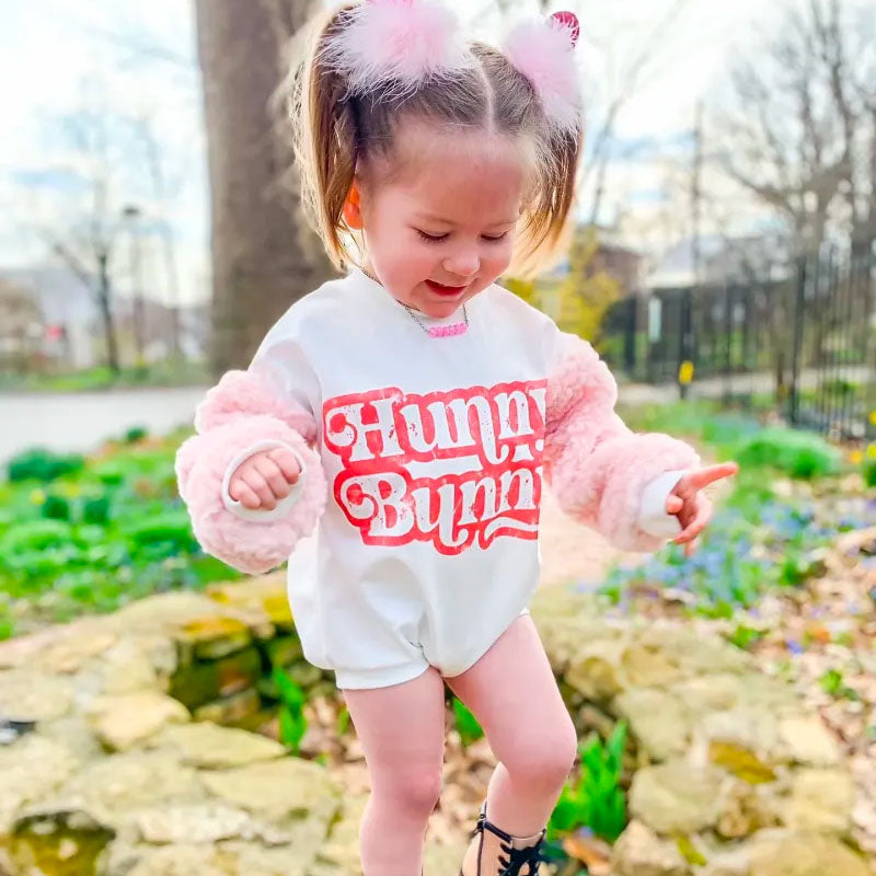 Baby Girl Hunny Bunny Print Romper.