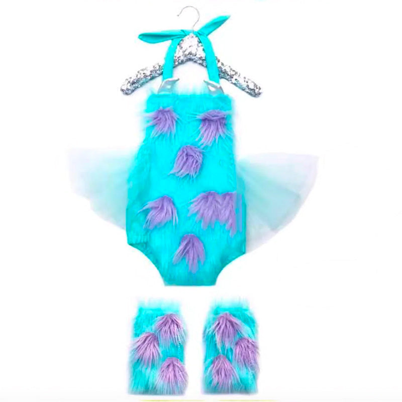 Baby Sully Monster Romper+ Leg Warmerslulububbles