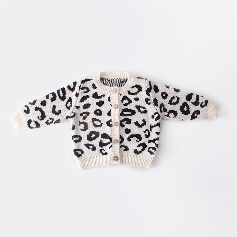 Baby Girl Leopard Knit Sweater.
