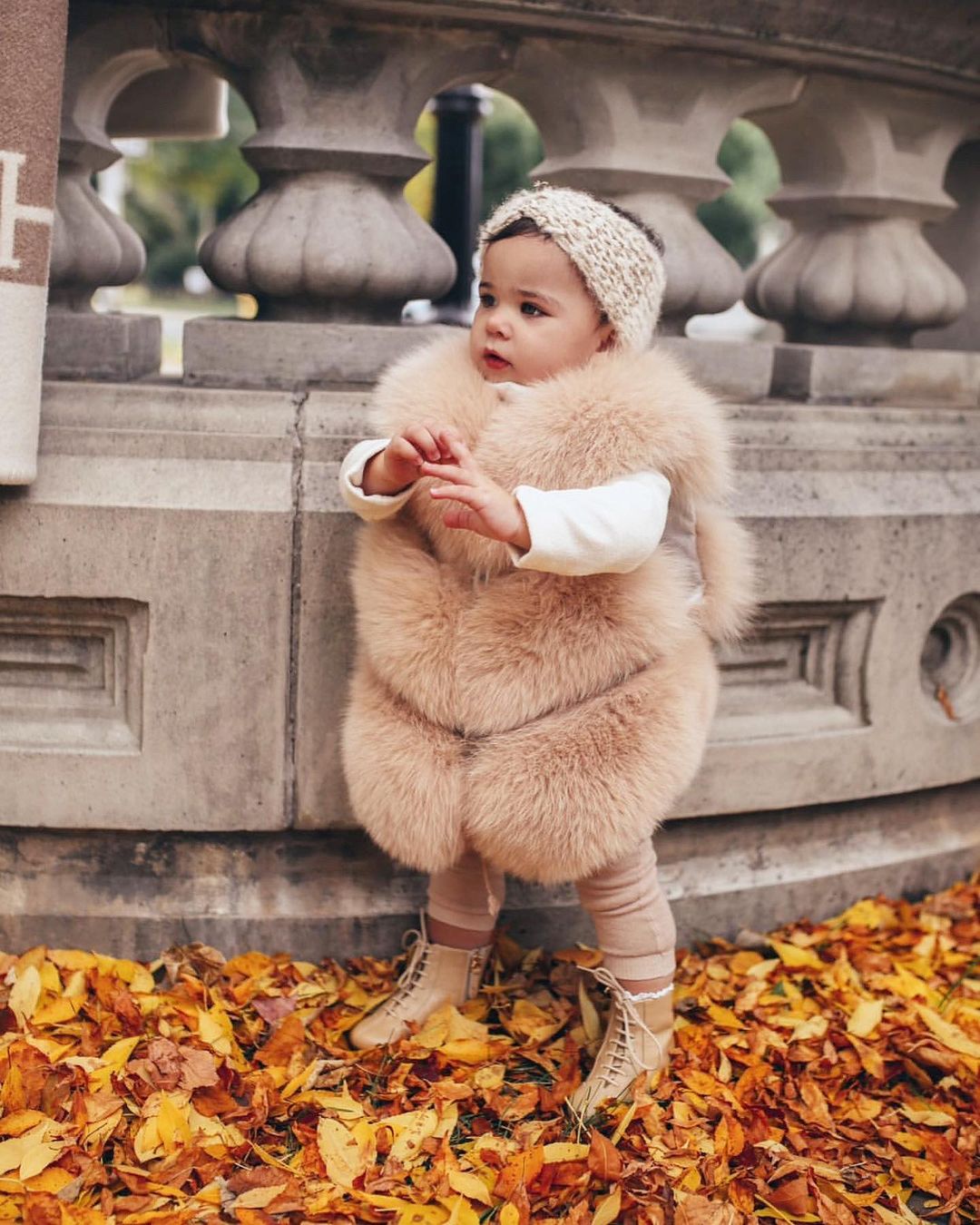 Infant fur vest on sale outfit