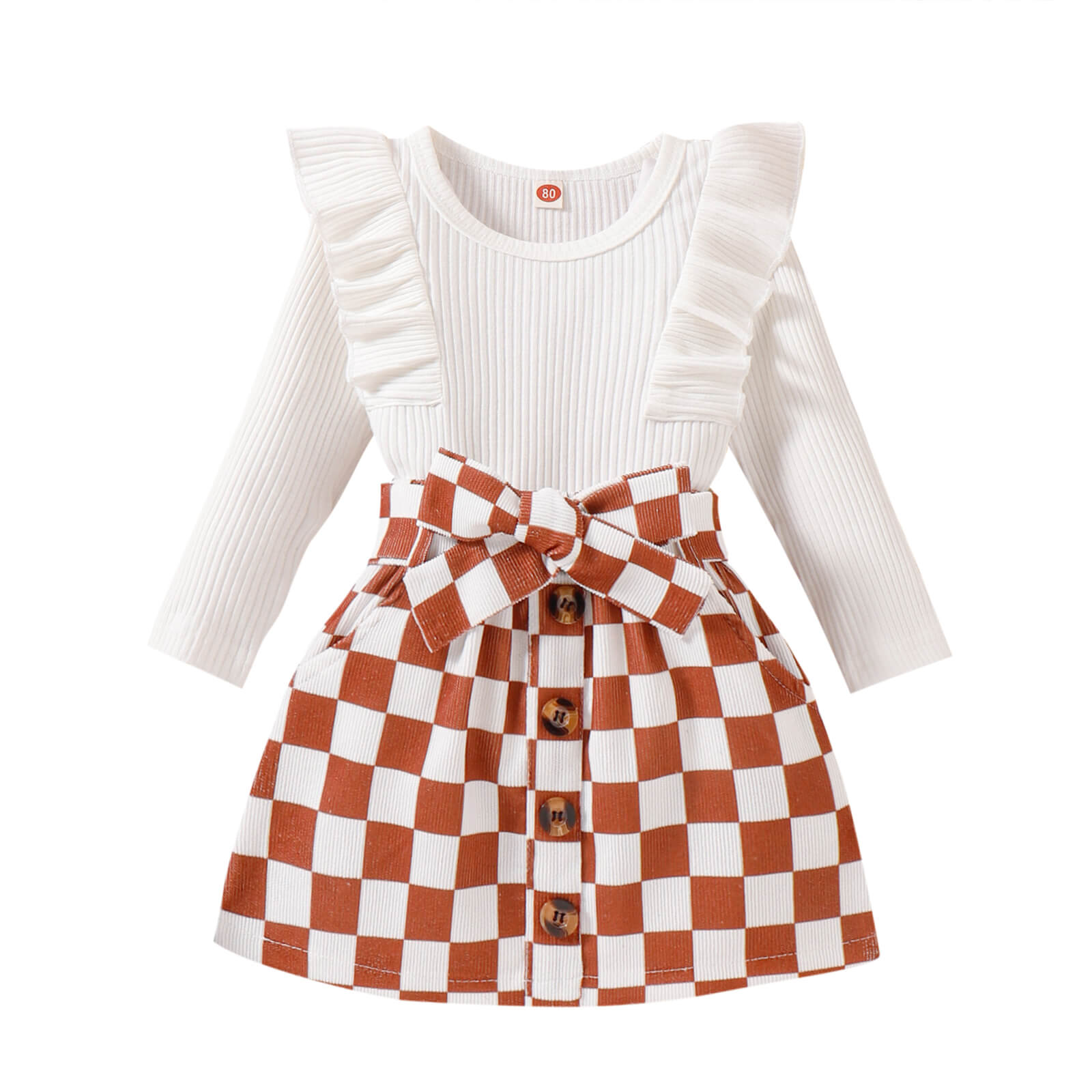 Toddler Checkerboard Skirt Set.
