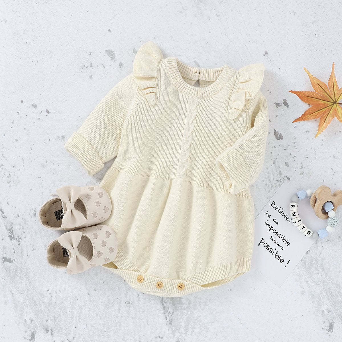 Baby Girl Knitted Sweater Romperlulububbles