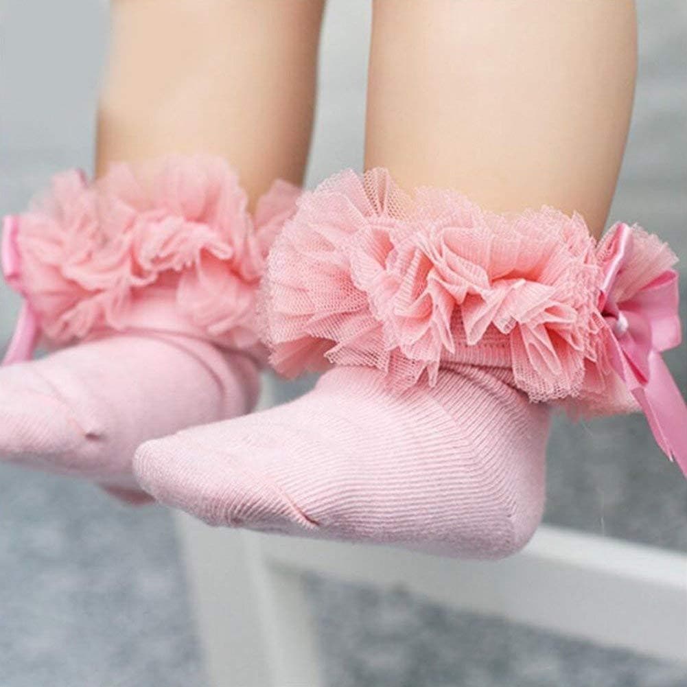 Girl Lace Pure Cotton Sweet Bow Princess Socks.