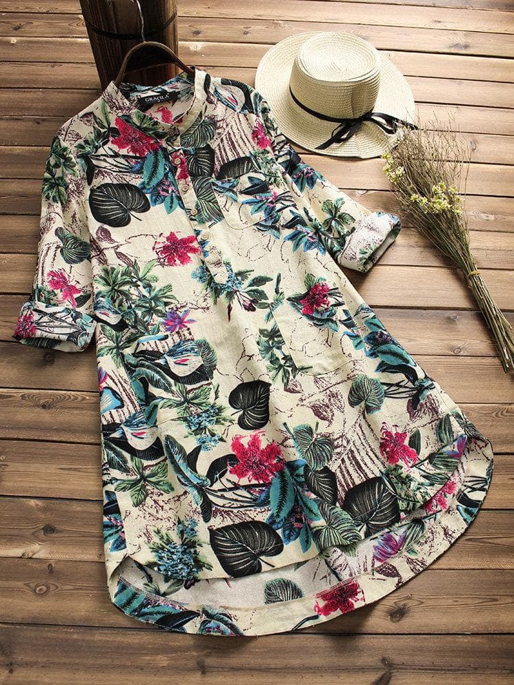 Floral Casual Cotton Top.