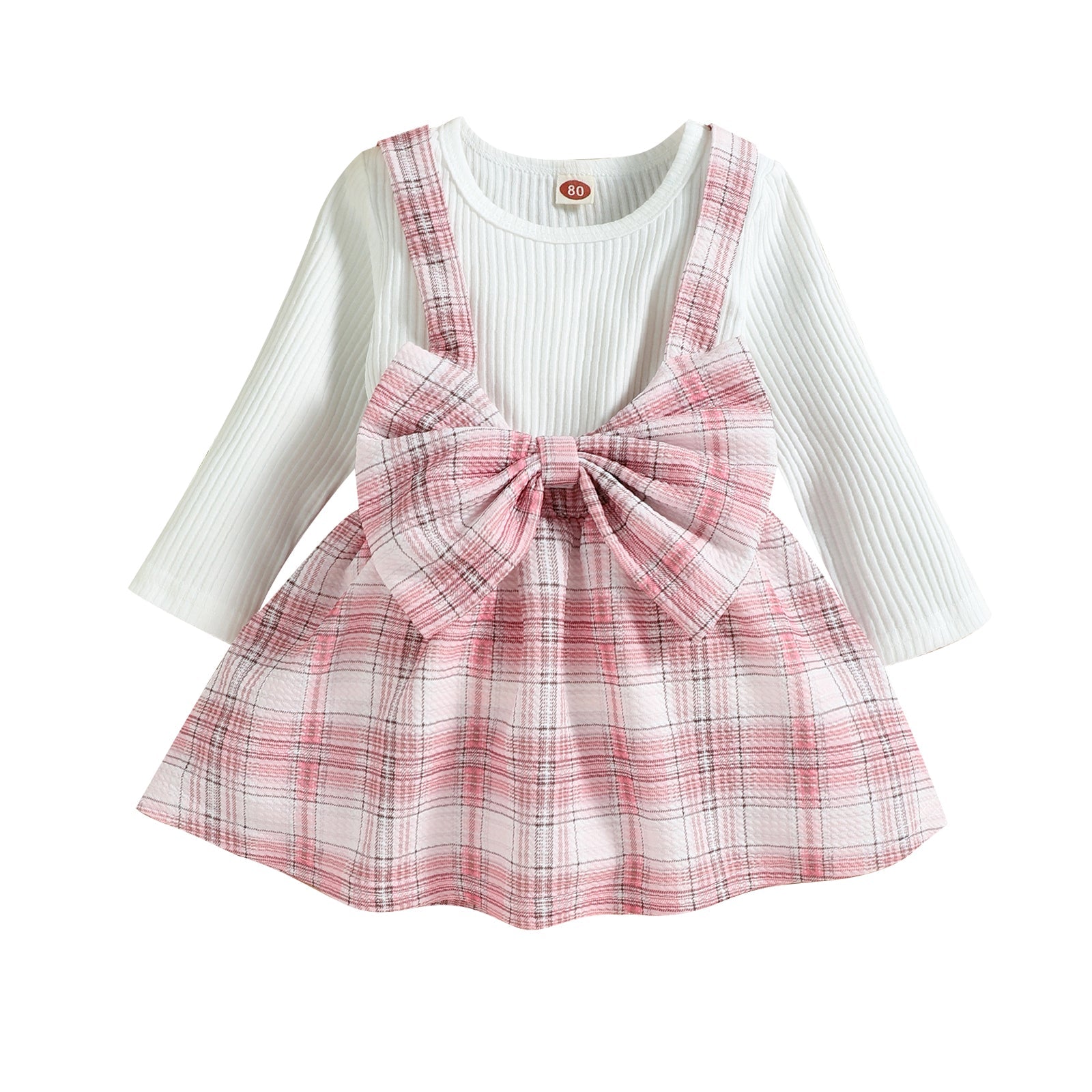 Baby Tops + Pink Plaid Skirt.