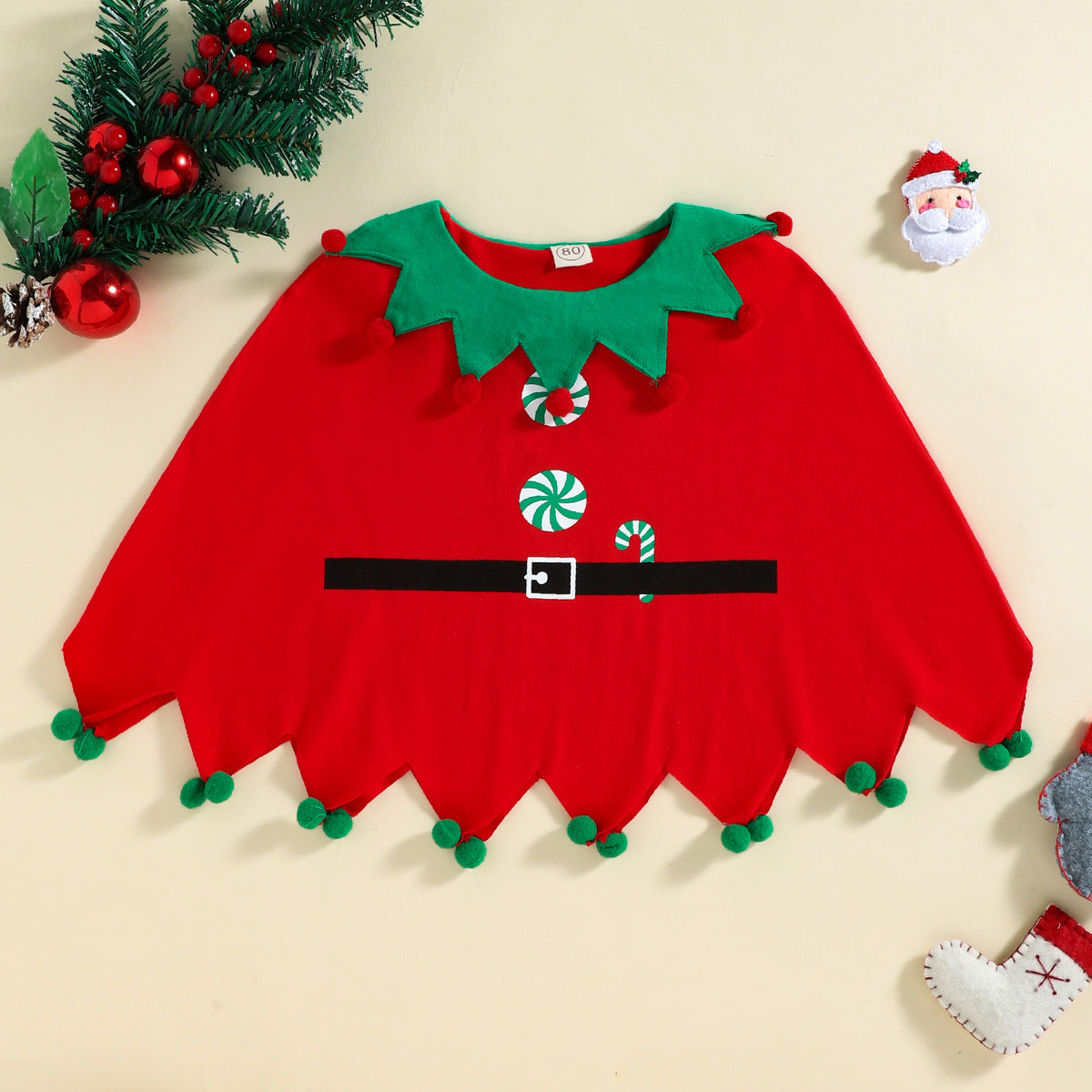 Toddler Christmas Cape Top.