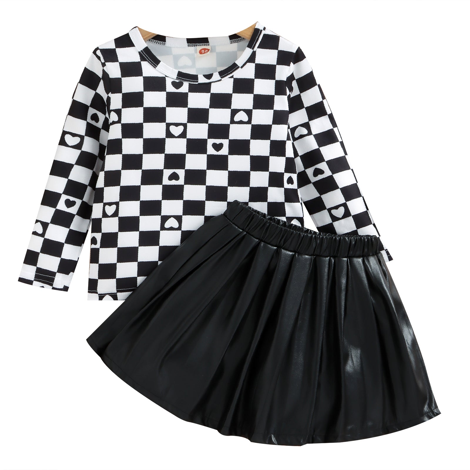 Kid Girl Checkerboard Skirt.