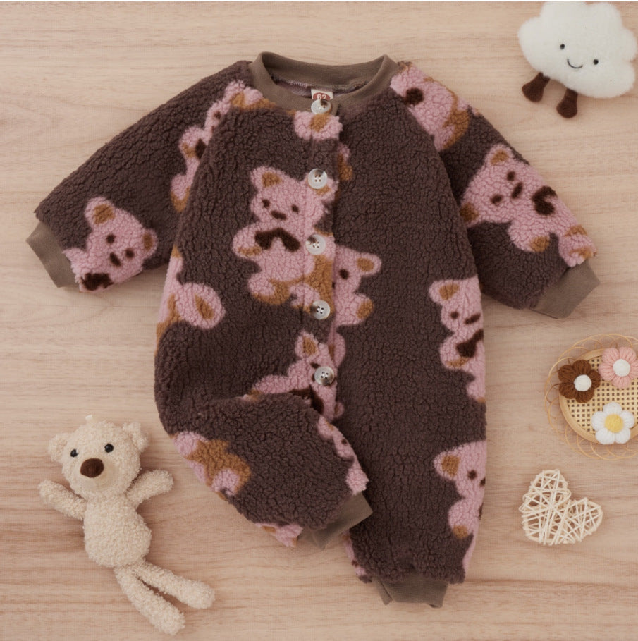 Baby Bear Lamb Wool Jumpsuit.