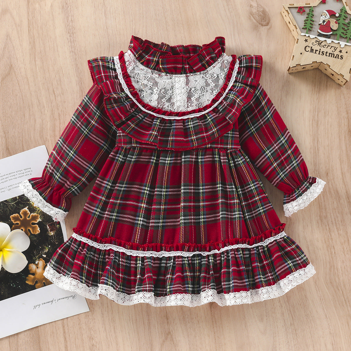 Toddler Christmas Plaid Dress.